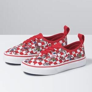 Vans Kids Authentic Elastic Xtreme Sharks Shoe Red/True White Size 2.0K NEW